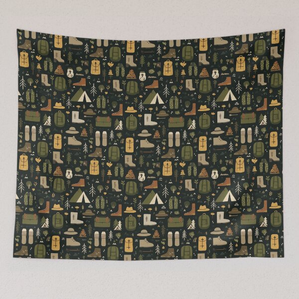 Item preview, Dark Green Forest Hiking Gear Pattern designed and sold by Piotrek0001.