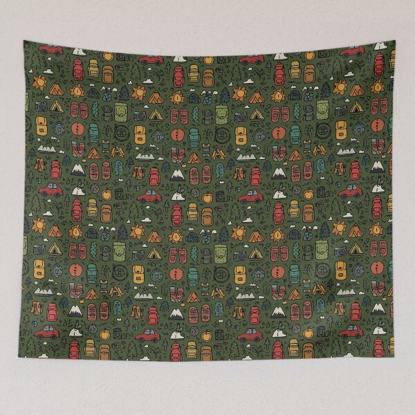 Item preview, Olive Green Dense Camping Equipment Art designed and sold by Piotrek0001.