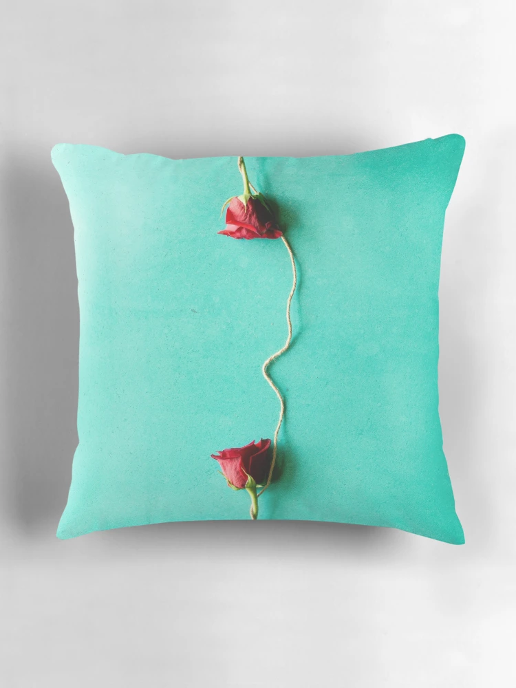 Thumbnail 3 of 4, Pillow, Two Roses Connected designed and sold by RubyDelAngel.