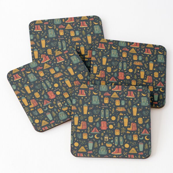 Item preview, Navy Blue Night Camping Adventure Pattern designed and sold by Piotrek0001.