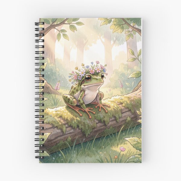 Item preview, Frog Wearing a Floral Crown in Sunny Woodland designed and sold by Maria Dryfhout.