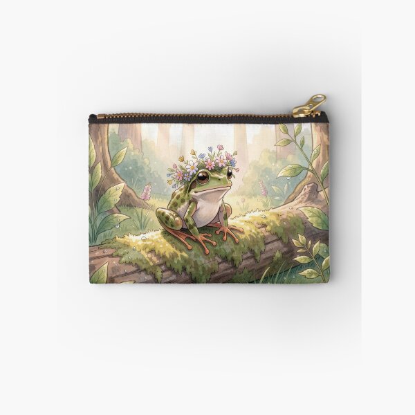 Item preview, Frog Wearing a Floral Crown in Sunny Woodland designed and sold by Maria Dryfhout.