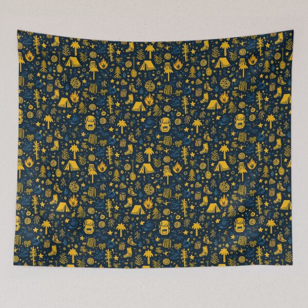 Item preview, Starry Night Blue Camping and Trees designed and sold by Piotrek0001.