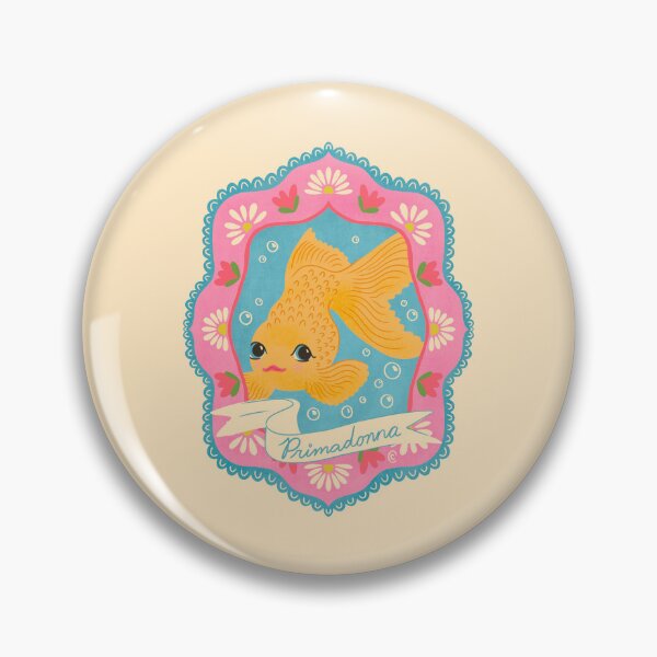 Item preview, Primadonna Goldfish Illustration | Cute Fancy Goldfish Funny Fish Art designed and sold by Carrie Cantwell Art.