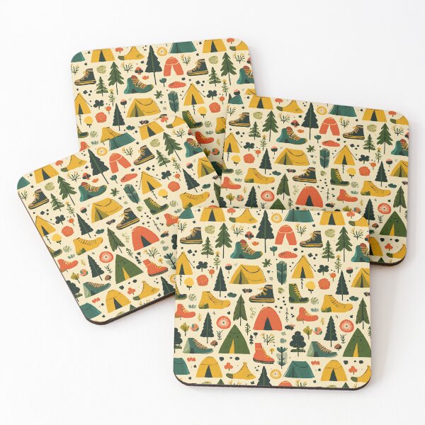 Item preview, Colorful Forest Tents on Beige Background designed and sold by Piotrek0001.