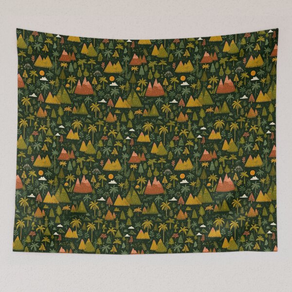 Item preview, Stylized Green Forest and Mountains Art designed and sold by Piotrek0001.