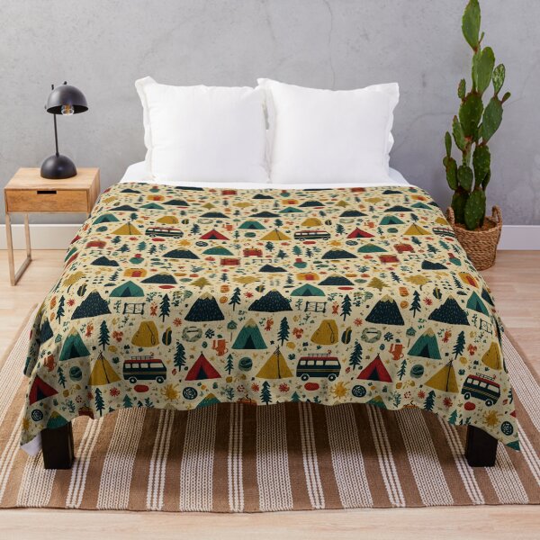 Item preview, Beige Camper Van and Pine Trees Pattern designed and sold by Piotrek0001.