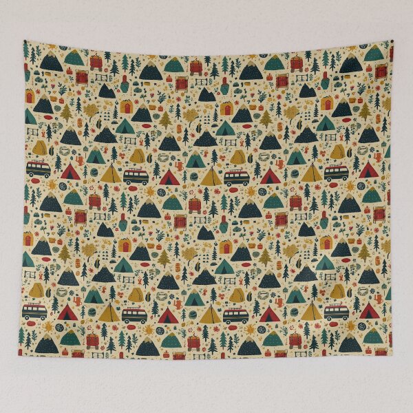 Item preview, Beige Camper Van and Pine Trees Pattern designed and sold by Piotrek0001.