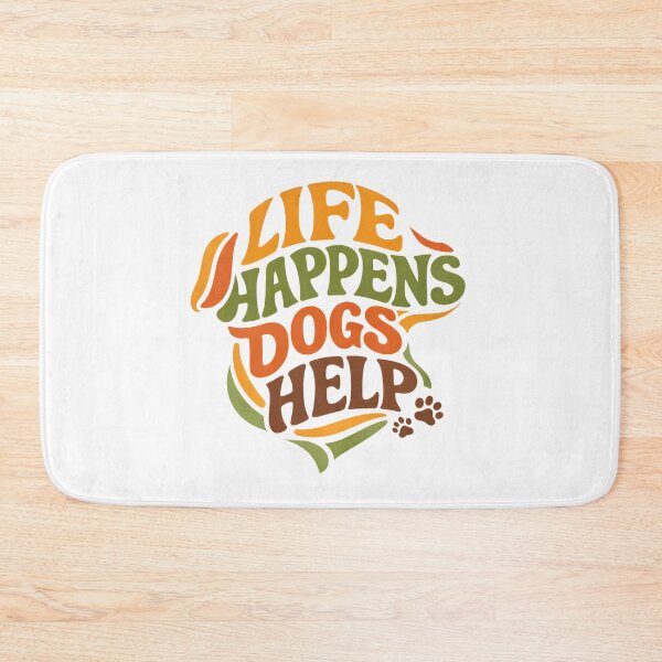 Item preview, Life Happens Dogs Help Retro Typography designed and sold by LunaMagicStudio.