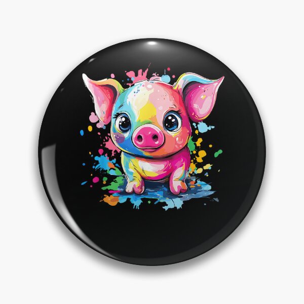Item preview, Rainbow Piggy Cute Colorful Animal Splash Art designed and sold by Boutkimaewab.