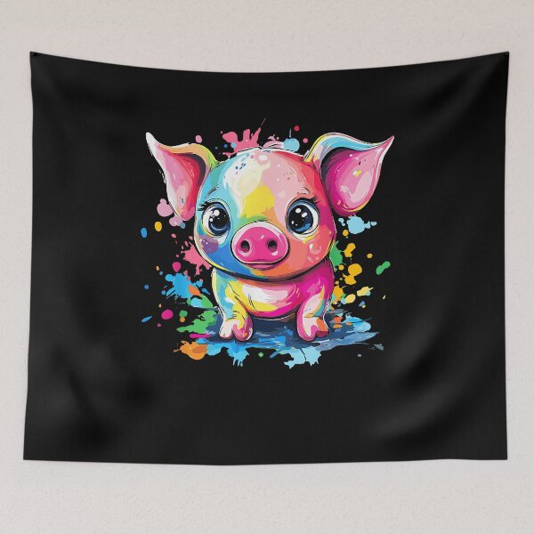 Item preview, Rainbow Piggy Cute Colorful Animal Splash Art designed and sold by Boutkimaewab.