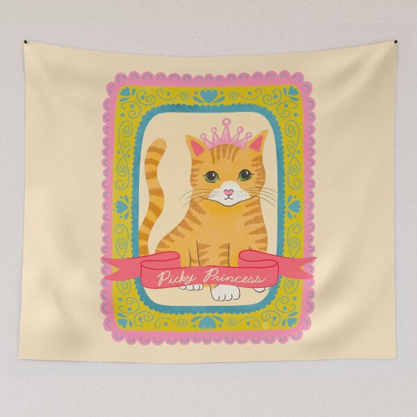 Item preview, Picky Princess Cat Illustration | Cute Orange Tabby Cat Lover Art designed and sold by Carrie Cantwell Art.