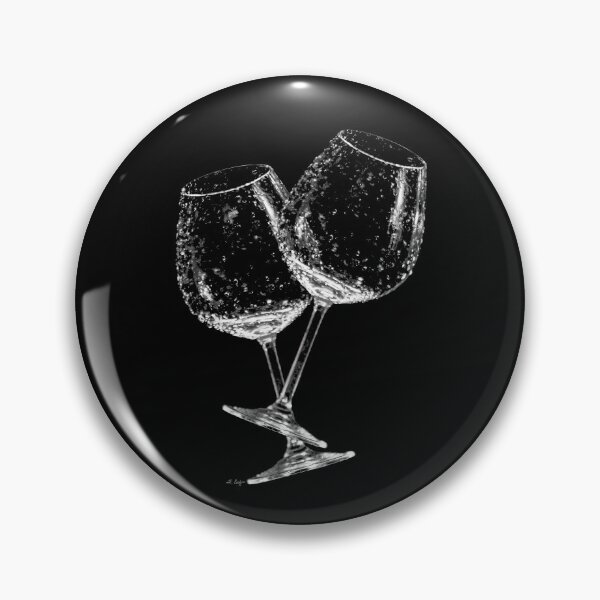 Item preview, It Takes Two Black And White Wine Glass Art 2 designed and sold by Sharon Cummings Art.