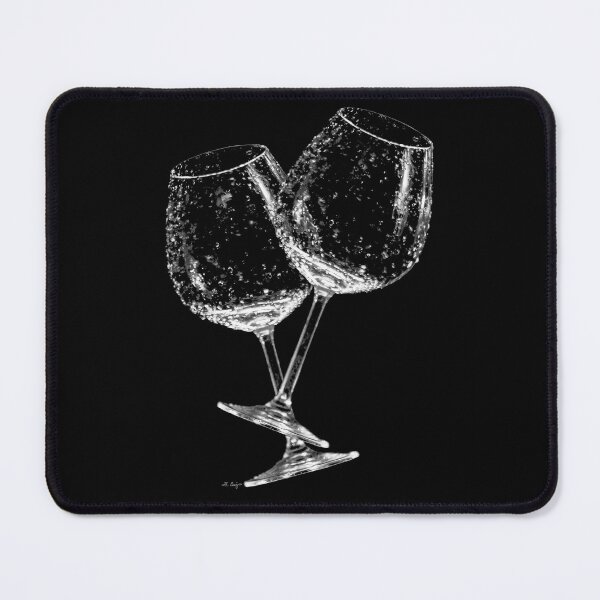 Item preview, It Takes Two Black And White Wine Glass Art 2 designed and sold by Sharon Cummings Art.