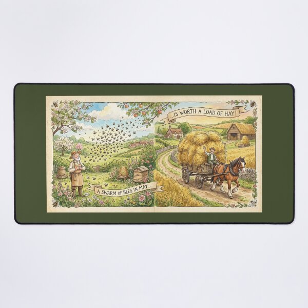 Item preview, A Swarm of Bees in May - British Folklore Beekeeper Art designed and sold by Englandbear.