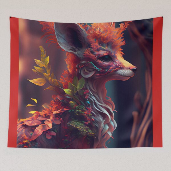 Item preview, Fantastic Deer in Autumnal-Vegetal Style - Fantastic Art that Unites Fauna and the Botanical World designed and sold by Hipatye26.