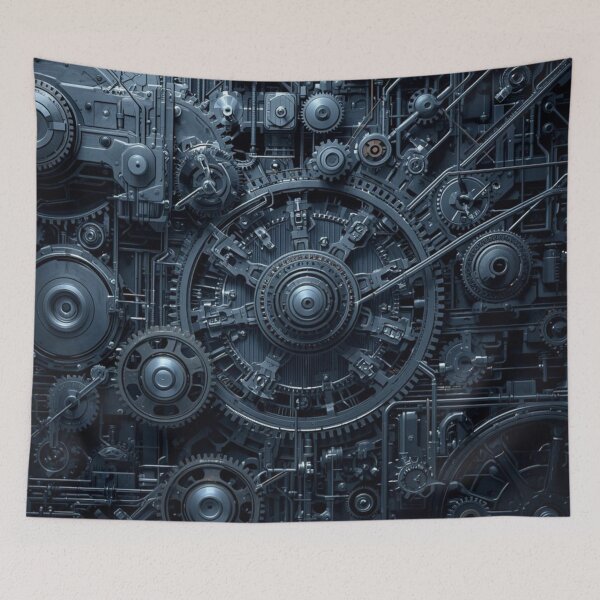 Item preview, Midnight Blue Intricate Steampunk Mechanical Gears designed and sold by AAMHdesigns.