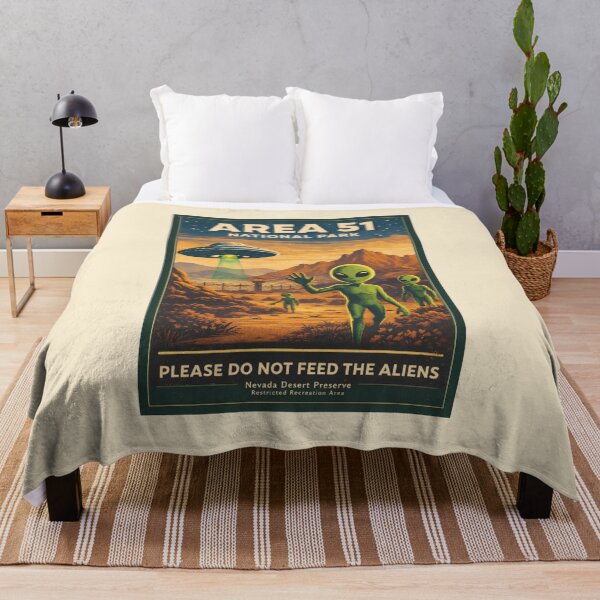 Item preview, Area 51 National Park Vintage Poster Shirt Please Do Not Feed The Aliens Retro UFO Desert Sci-Fi Tee designed and sold by GhostDawgs.