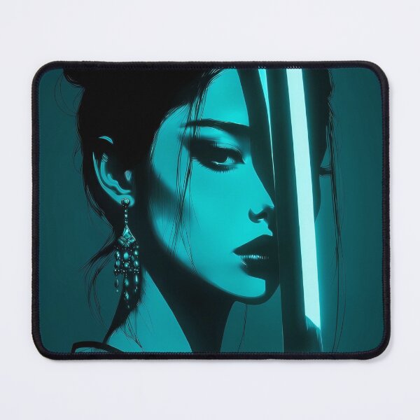 Item preview, Beautiful Samurai woman in Vivid Turquoise designed and sold by Velvet Smoke Images.