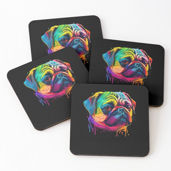 Item preview, Pug Colorful Pop Art Splash Art Tie Dye Rainbow designed and sold by Boutkimaewab.