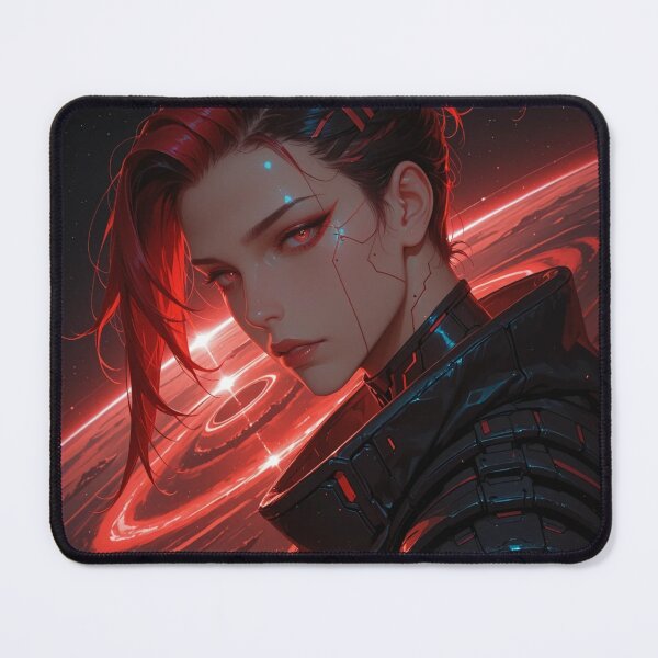 Item preview, Cyberpunk warrior waifu neon, in red and black designed and sold by Planet Utoppia.