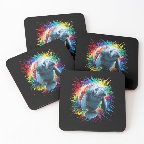 Item preview, Colorful Paint Splash Cute Manatee Art Graphic designed and sold by Boutkimaewab.