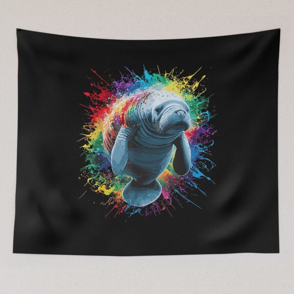 Item preview, Colorful Paint Splash Cute Manatee Art Graphic designed and sold by Boutkimaewab.