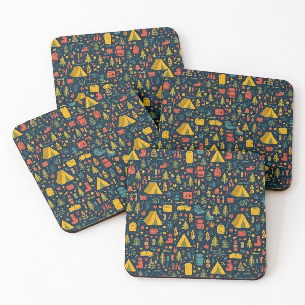 Item preview, Navy Blue Colorful Camper Van Pattern designed and sold by Piotrek0001.
