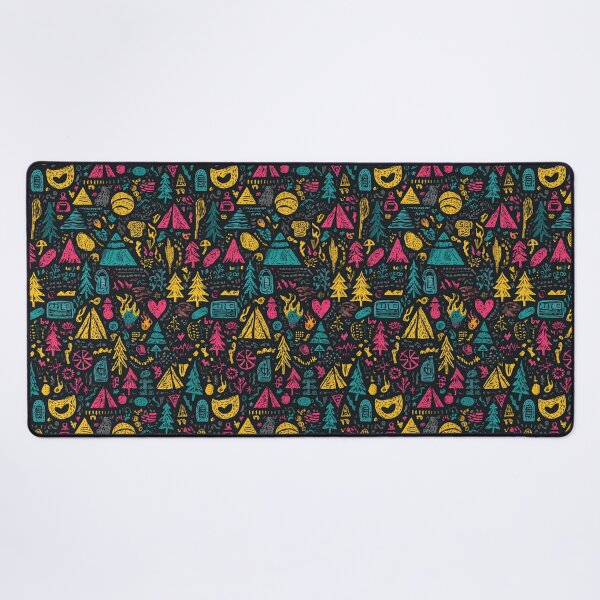 Item preview, Vibrant Neon Colors Night Camping Pattern designed and sold by Piotrek0001.