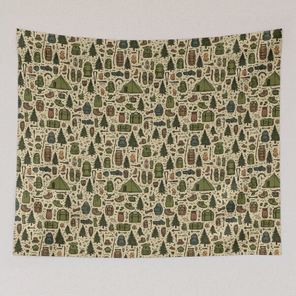 Item preview, Beige Classic Camping and Tent Sketch designed and sold by Piotrek0001.