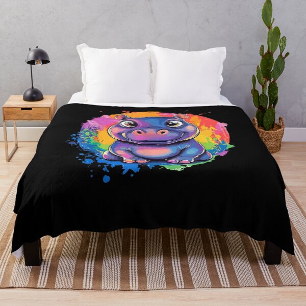 Item preview, Cute Hippo Colorful Rainbow Splash Art designed and sold by Boutkimaewab.