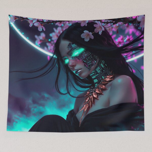 Item preview, Autonomous Neon Cyberpunk Android Character Illustration designed and sold by Insomnia Art Designs.