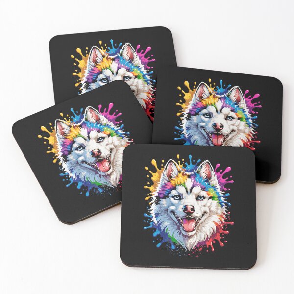 Item preview, Cute Rainbow Husky Dog Face Colorful Splash Art designed and sold by Boutkimaewab.