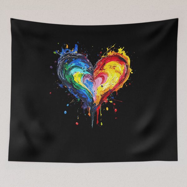 Item preview, Colorful Rainbow Heart Paint Splash Abstract Love designed and sold by Boutkimaewab.