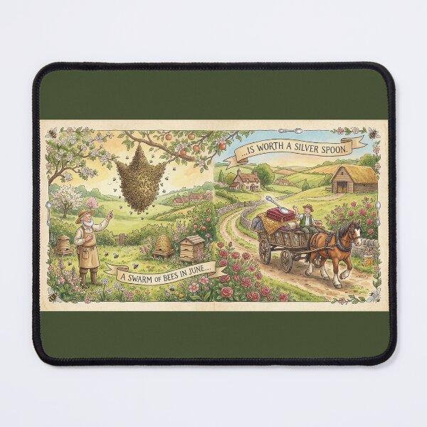 Item preview, A Swarm of Bees in June - Silver Spoon British Folklore Illustration designed and sold by Englandbear.