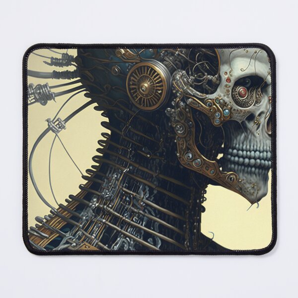 Item preview, Biomechanical Cranial Being with Steampunk Style - Fantastic Art that Unites Mortality and Technology designed and sold by Hipatye26.