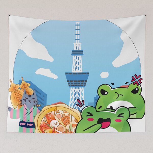 Item preview, Day at the Tokyo Skytree with Cat and Frogs designed and sold by Kanniax.