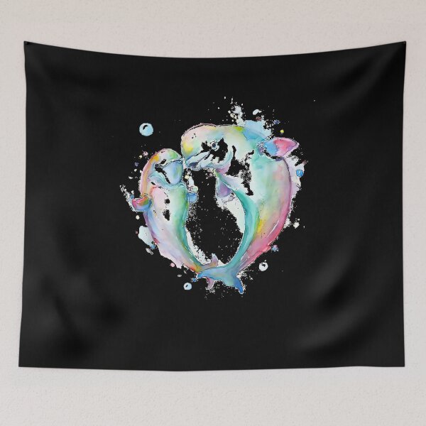 Item preview, cute Beluga Whale couples watercolor colorful designed and sold by Boutkimaewab.