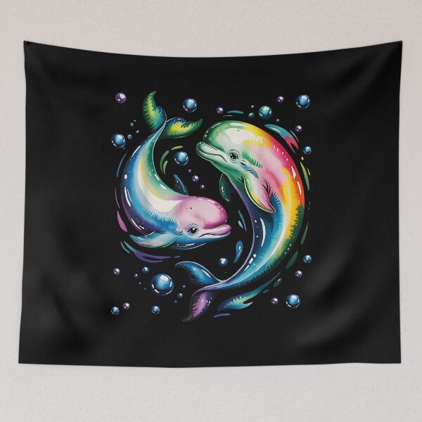 Item preview, Cute Beluga Whale Couples Watercolor Colorful designed and sold by Boutkimaewab.