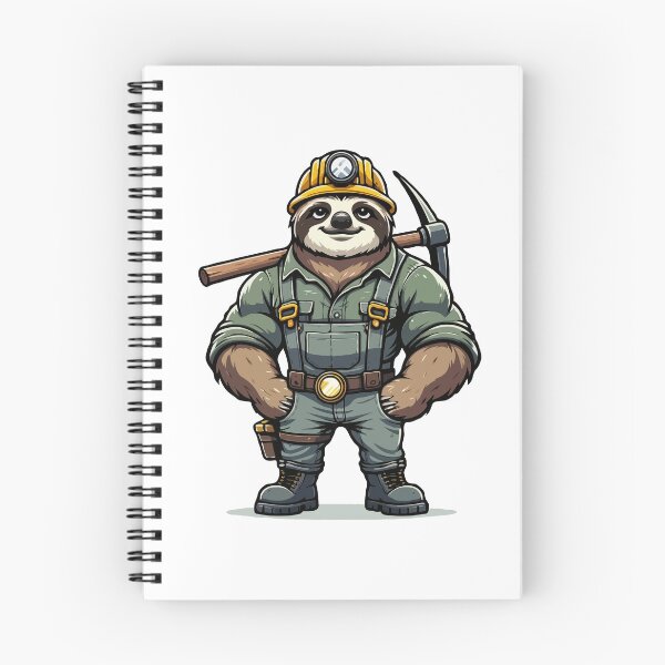Item preview, Funny Miner Sloth – Hardworking Sloth Humor Design designed and sold by CyfroweMysli.