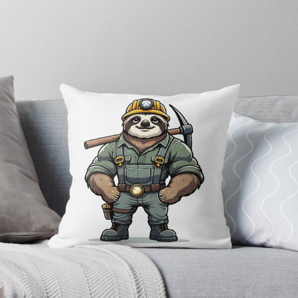 Item preview, Funny Miner Sloth – Hardworking Sloth Humor Design designed and sold by CyfroweMysli.