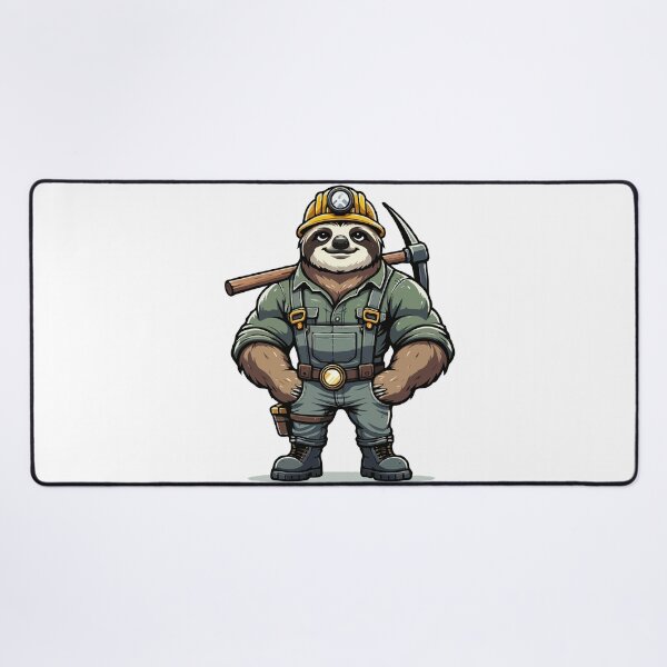 Item preview, Funny Miner Sloth – Hardworking Sloth Humor Design designed and sold by CyfroweMysli.