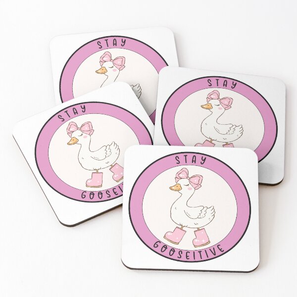 Item preview, Stay Gooseitive – Cute Goose Pun Motivational Sticker designed and sold by deslydesign.