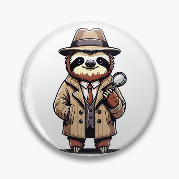 Item preview, Funny Detective Sloth – Cute Mystery Sloth Design designed and sold by CyfroweMysli.