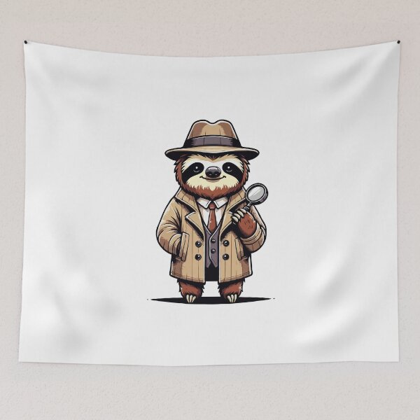 Item preview, Funny Detective Sloth – Cute Mystery Sloth Design designed and sold by CyfroweMysli.