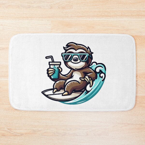 Item preview, Funny Surfing Sloth – Cute Summer Beach Sloth Design designed and sold by CyfroweMysli.