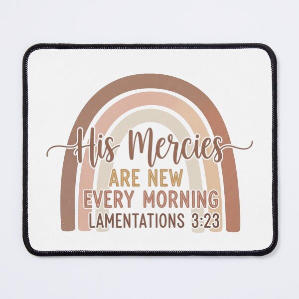 Item preview, His Mercies Are New Every Morning Sticker – Lamentations 3:23 – Neutral Christian Rainbow Decal designed and sold by Illustrated Faith.