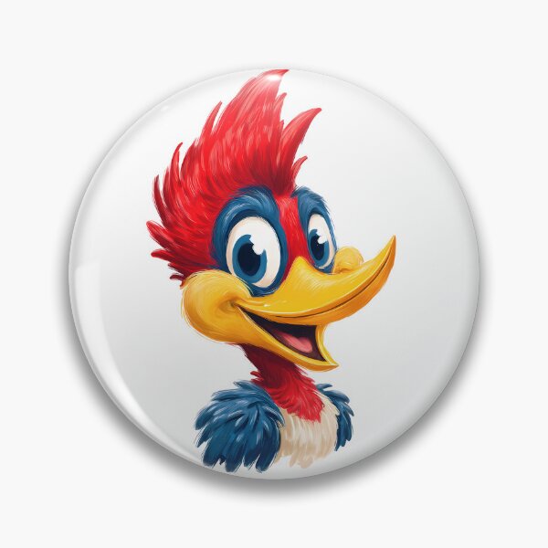 Item preview, Cute Cartoon Woodpecker Head - Adorable Spiky Red Crest Bird Art Print designed and sold by DesignArtist.ia.