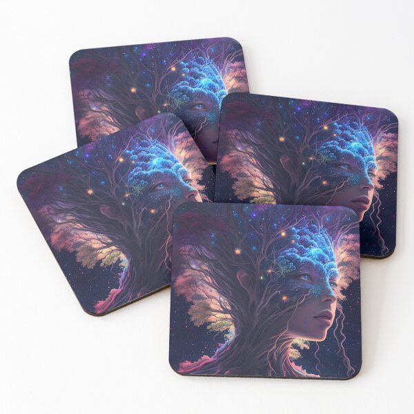 Item preview, Being a Fusion of Tree and Cosmic Humanoid - Fantastic Art that Unites Nature and the Stellar Universe designed and sold by Hipatye26.