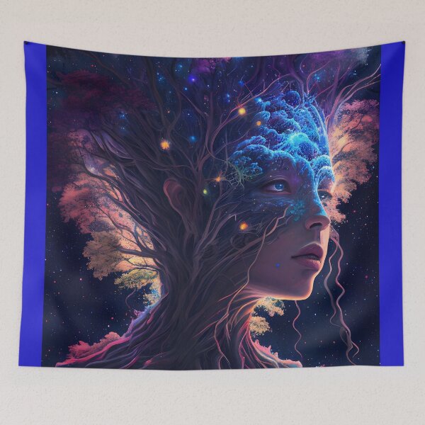 Item preview, Being a Fusion of Tree and Cosmic Humanoid - Fantastic Art that Unites Nature and the Stellar Universe designed and sold by Hipatye26.